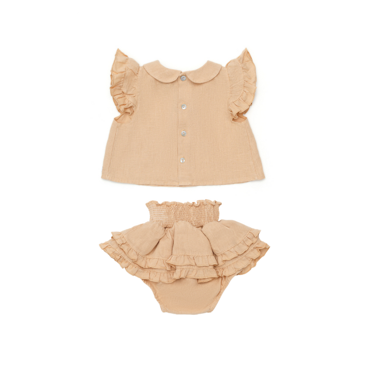 MIMI BLOUSE/VAIBI BLOOMERS-Rose Latte