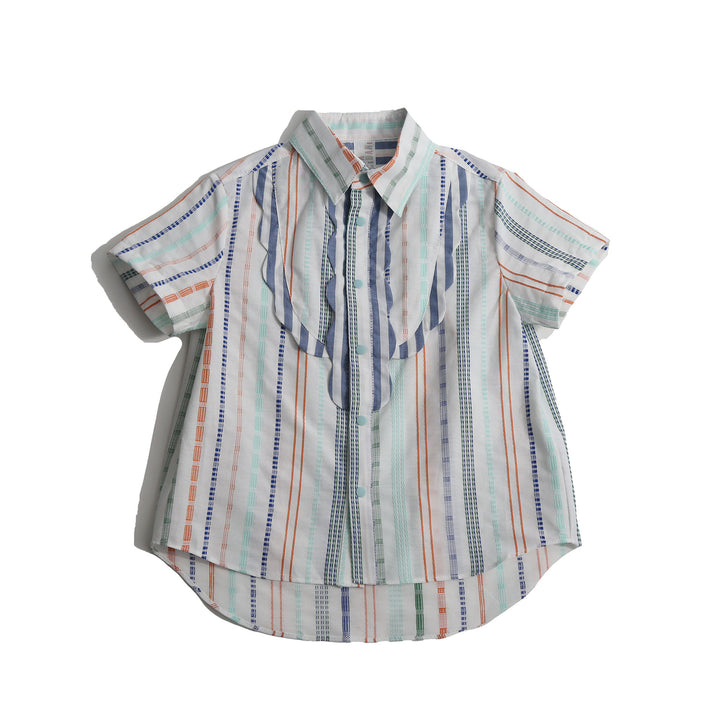 B-TP90S-ATTICUS SCALLOPED SNAP SHIRT-Sugar Mix