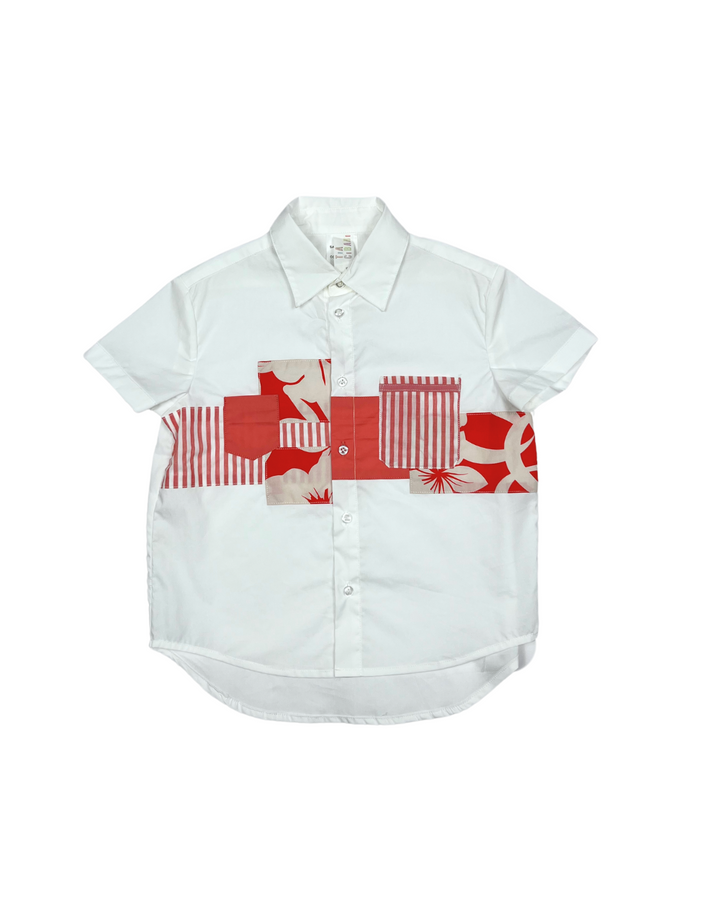 TP100S-BEAU PATCHWORK SHIRT-PEARL MIX