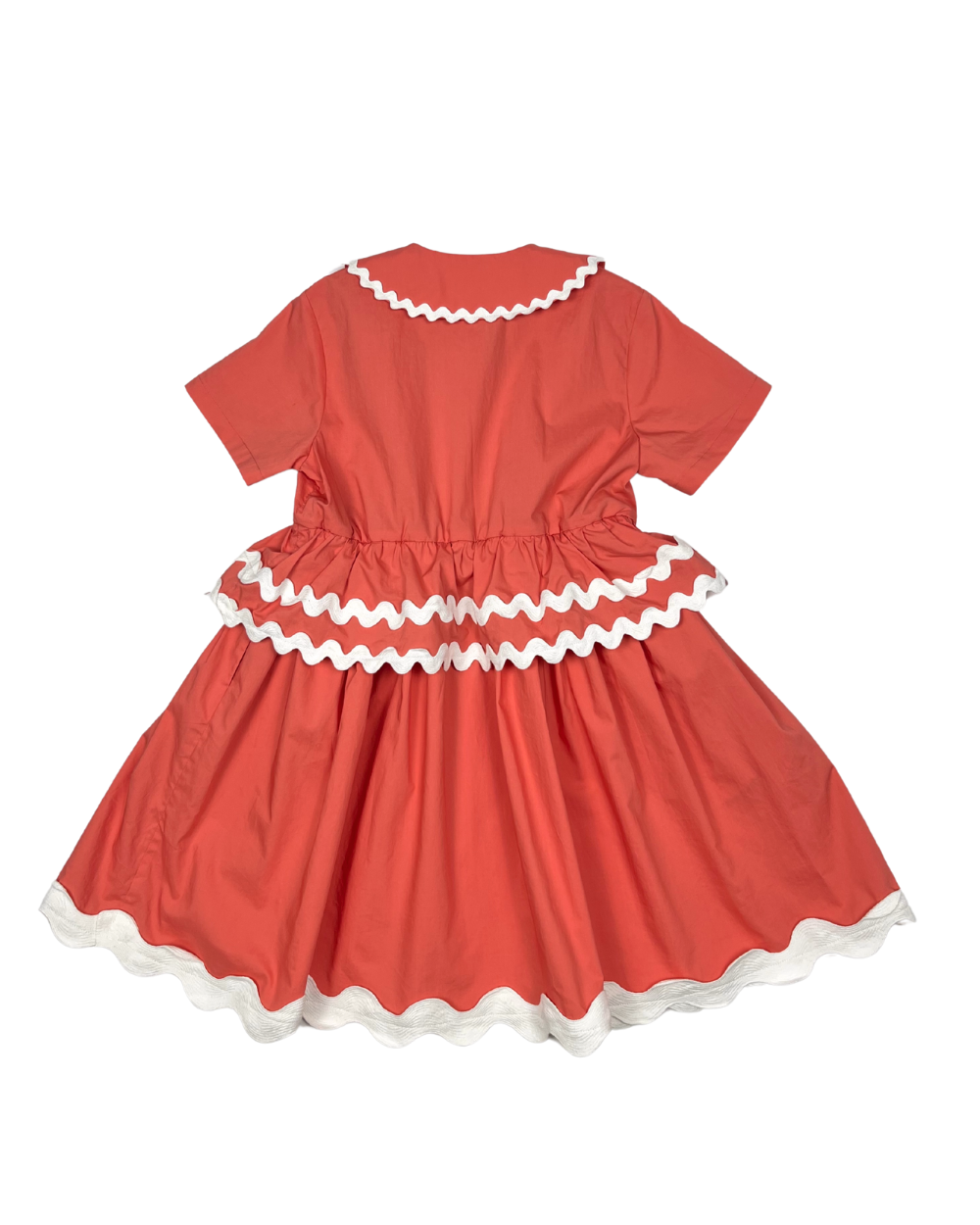 DR342S-RIC RAC SHIRT DRESS-CORAL