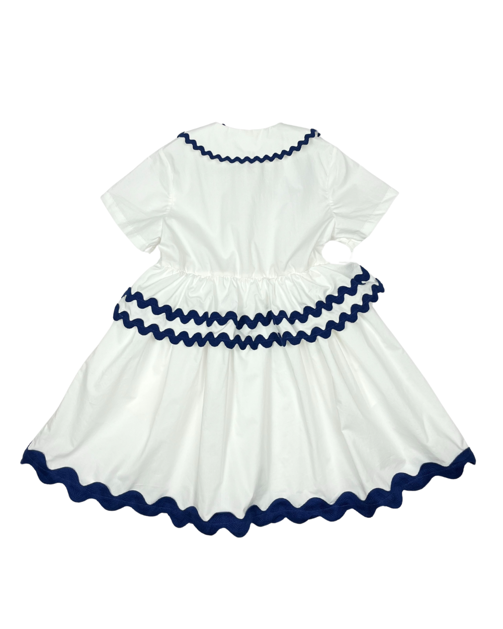DR359S-TEA LENGTH RIC RAC DRESS (CUSTOM)-PEARL