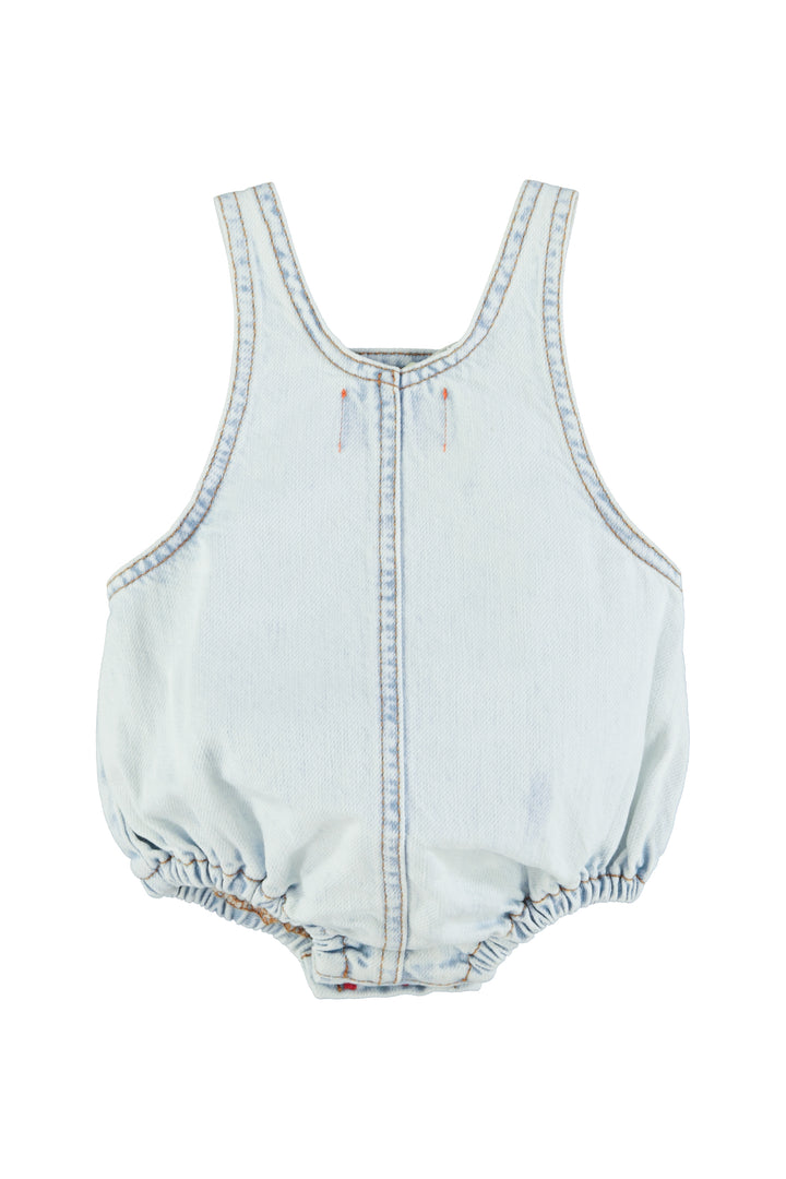 SS26.BB2606-BABY ROMPER - WASHED LIGHT BLUE DENIM