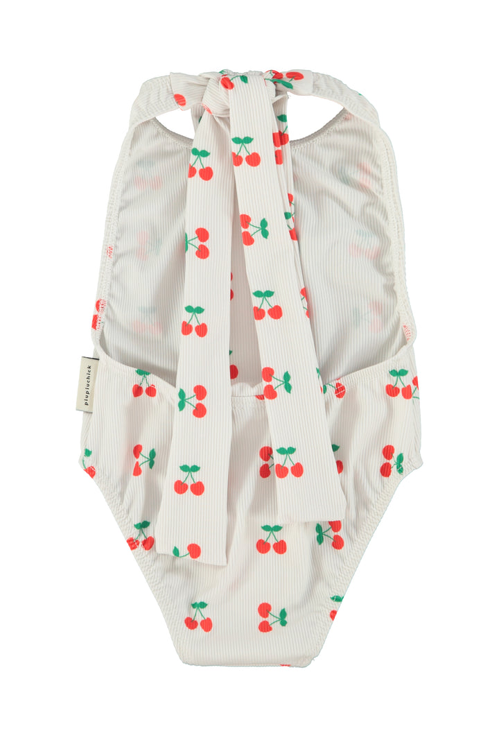 SS26.BNH2604-SWIMSUIT W/ BACK BOW - ECRU W/ RED ROSES