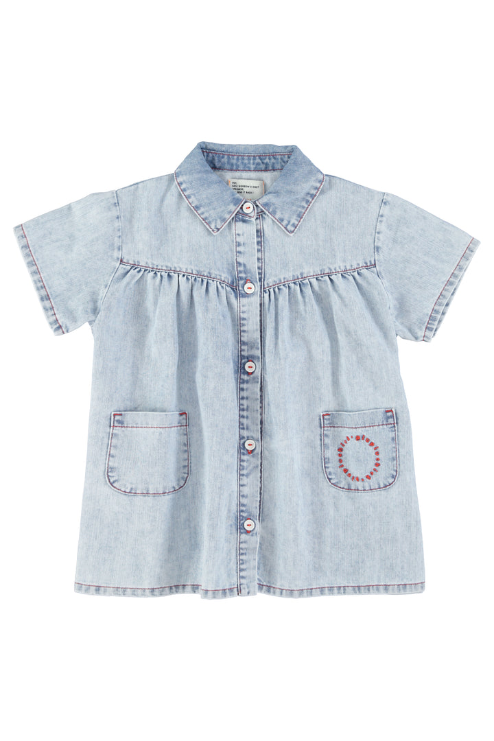 SS26.USAMN2613-KNEE-LENGTH DRESS - BLUE LIGHT DENIM