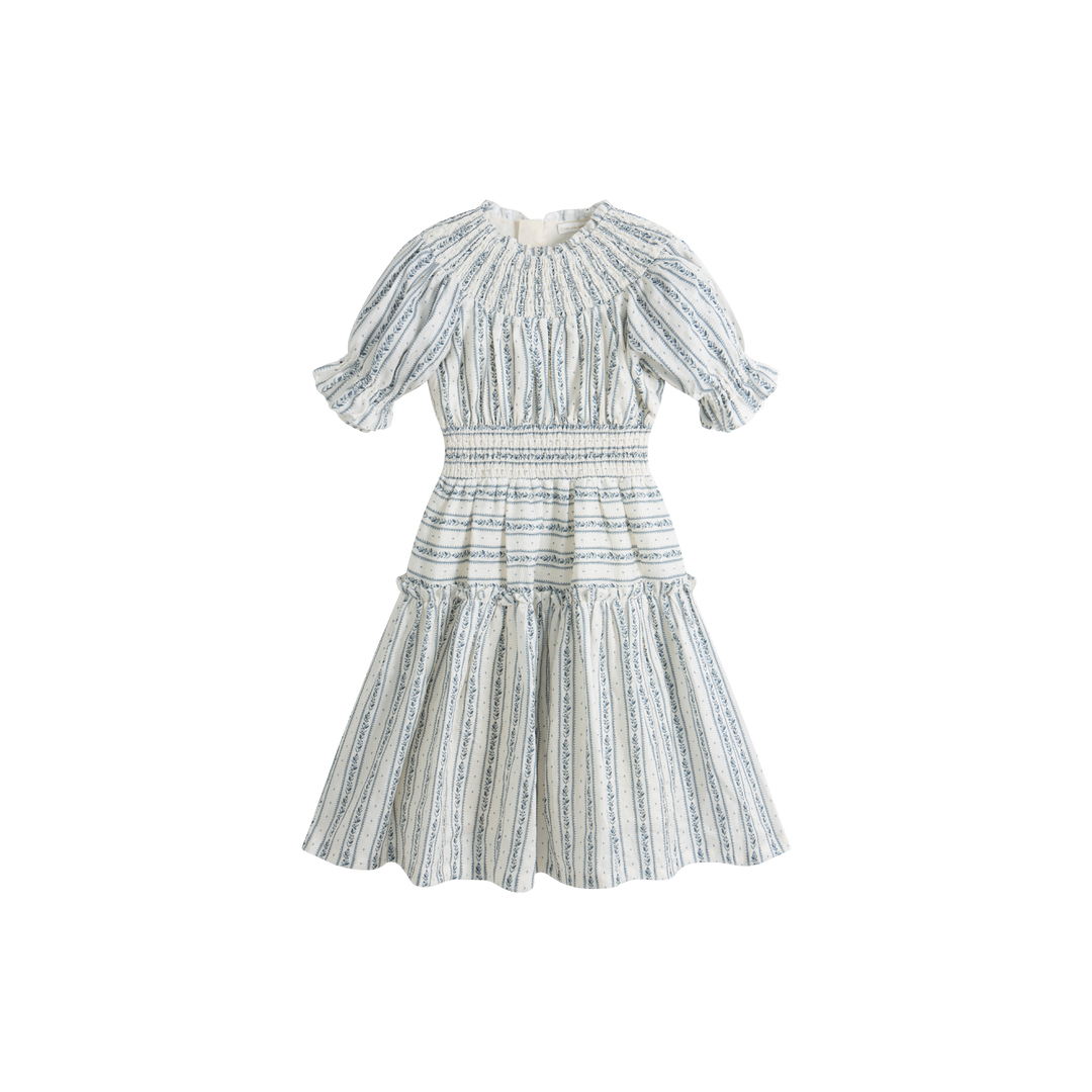 Evelina Dress Blue Stripes