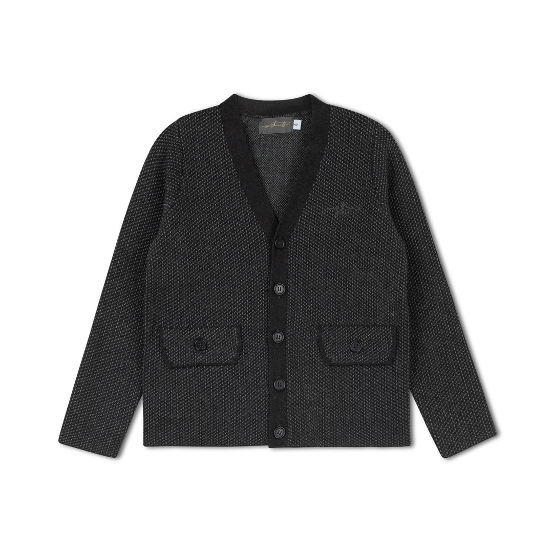 ST2065 MONOCHROME KNIT BLAZER - GREY PATTERNED