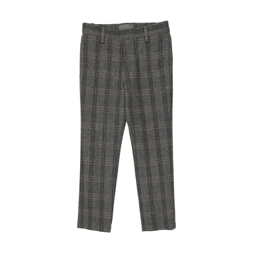 ST2066-CHARCOAL PLAID PANTS-Grey Plaid