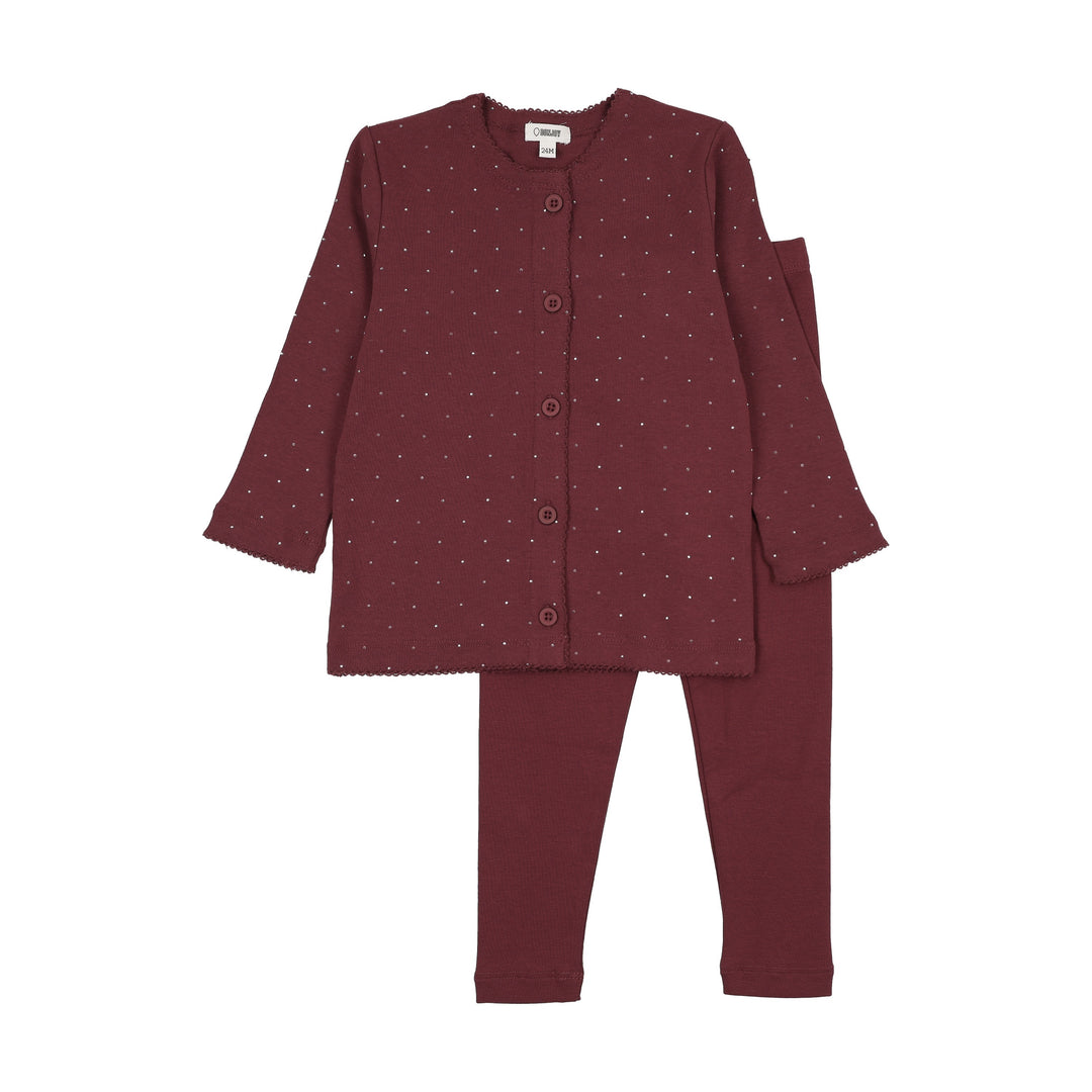 SW26250P Multi-Rhinestone Pajamas - Brick