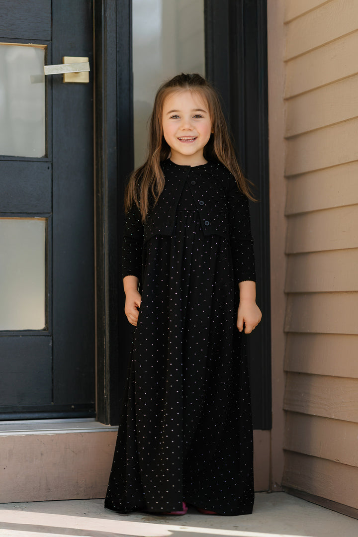SW26250J Multi-Rhinestone Jumper w/ Cardigan - Black