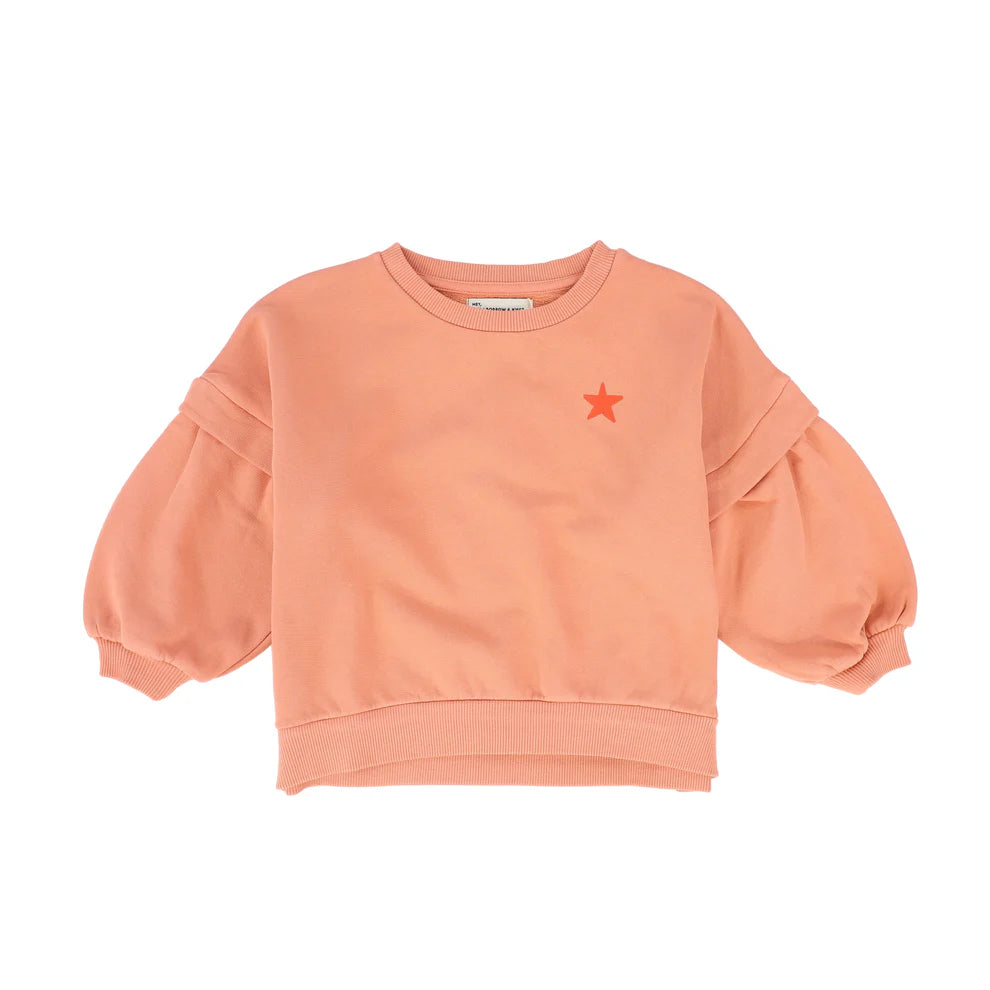 AW25.FLP2506USA-Sweatshirt | Pink w/ logo print-pink |carded organic cotton fleece