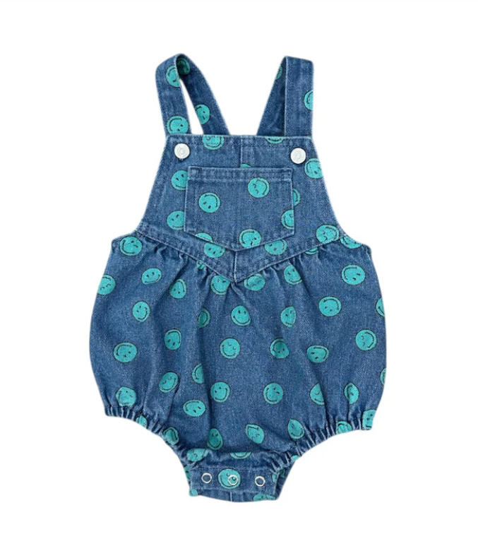 SMILEY DENIM SPECIAL BABY ROMPER-LIGHT BLUE DENIM