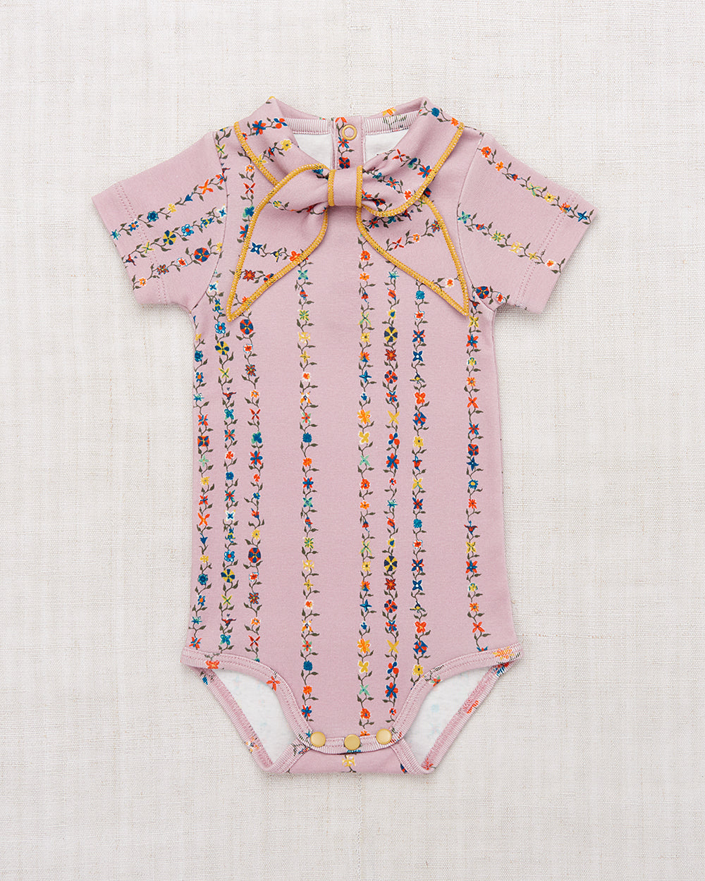 SHORT SLEEVE SCOUT ONESIE-Plum Petal Little Botanica