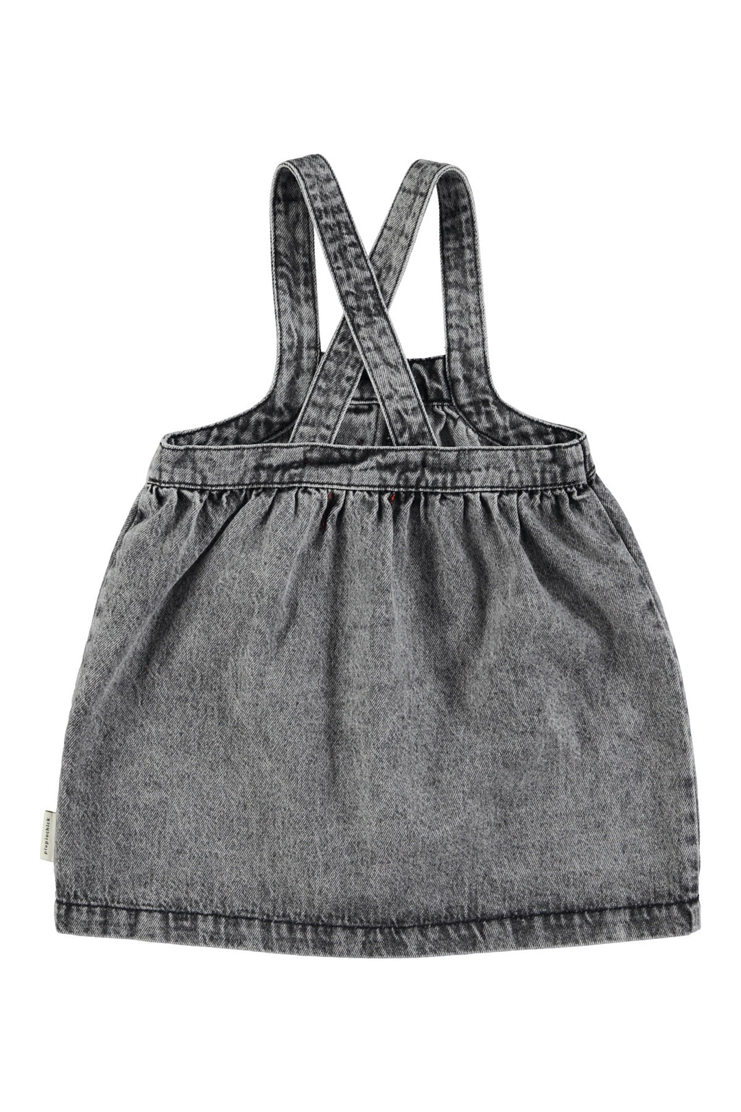 AW25.MN2513 USA-Knee-length dress w/ straps | Faded black denim-faded black | cotton denim