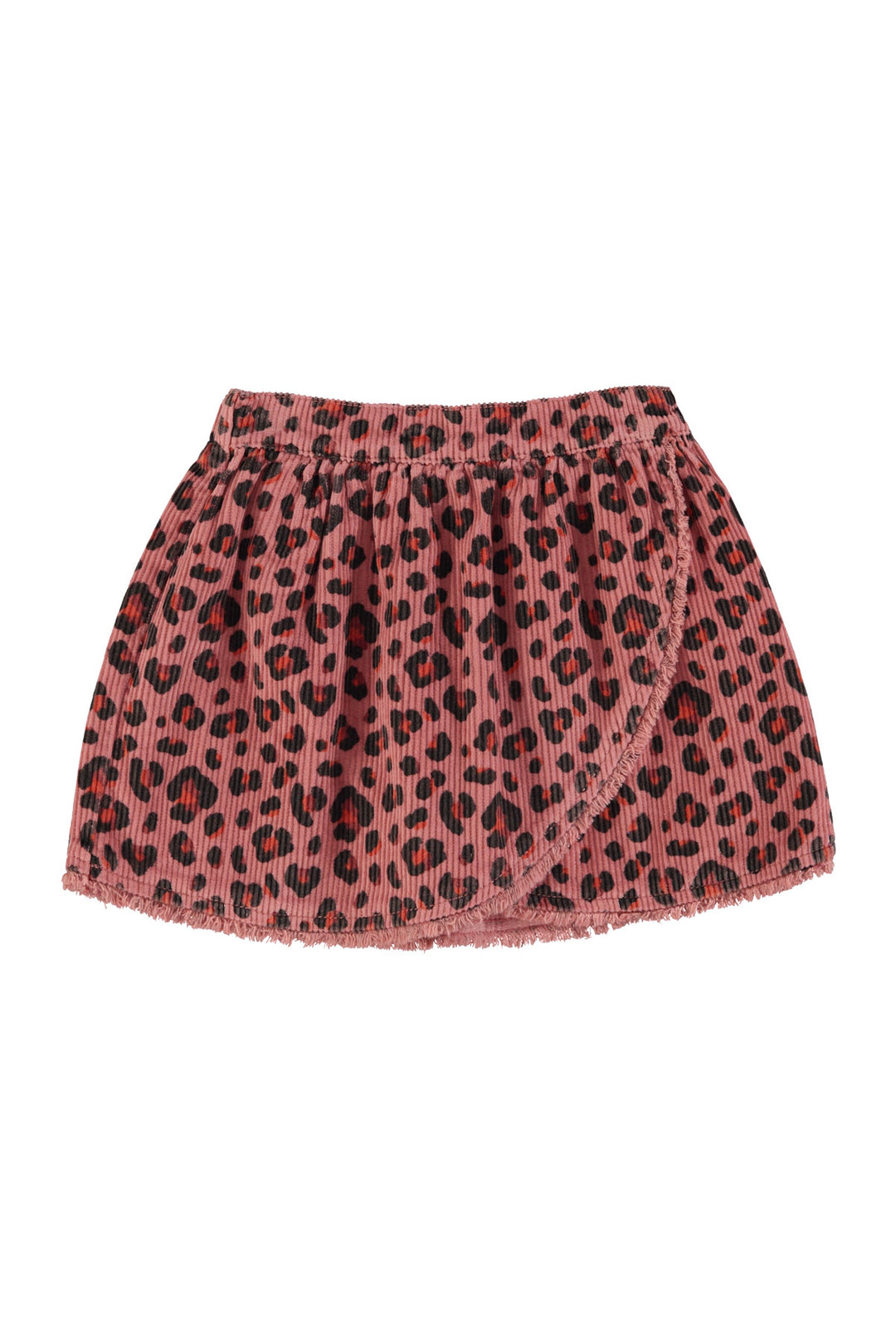 AW25.MN2509AUSA-Knee-lenght skirt | Pink w/ animal print-pink | cotton corduroy
