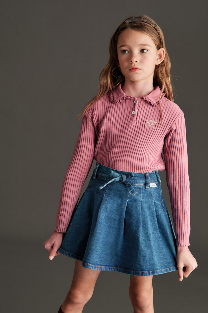 JULIETTE PLEATED SKIRT - CUSTOM - DENIM (BLUE)
