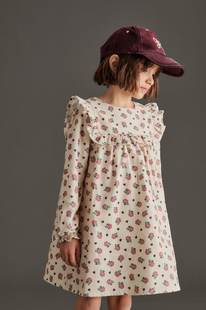 LISA CORDUROY DRESS - PRINTED CORDUROY (ECRU)