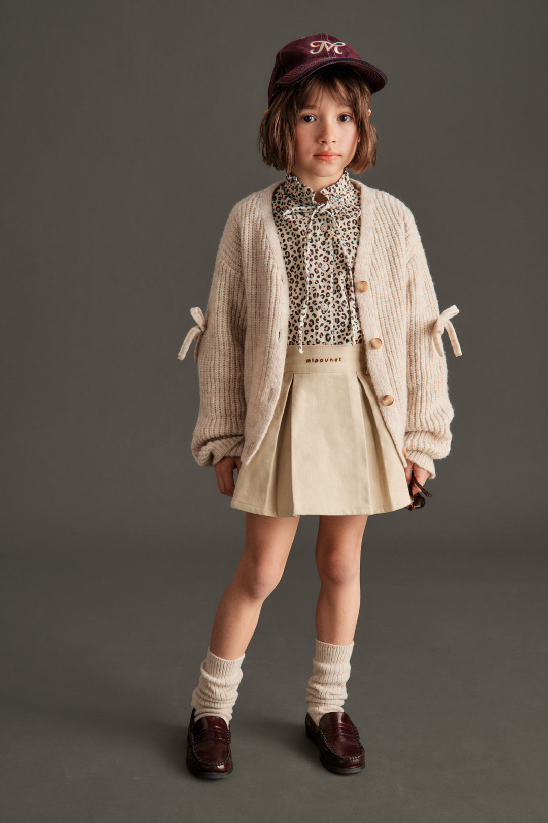 CHLOE CORDUROY BLOUSE - ANIMAL PRINTED CORDUROY (ECRU / MAUVE)
