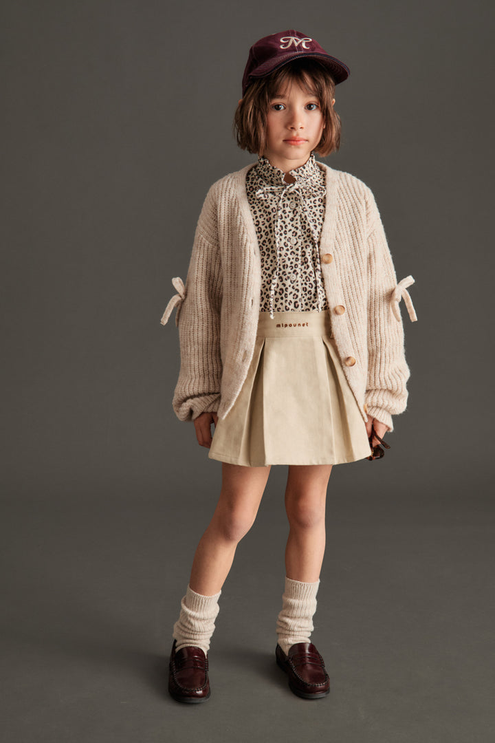 NINA PLEATED SKIRT - CUSTOM - COTTON TWILL (BEIGE)