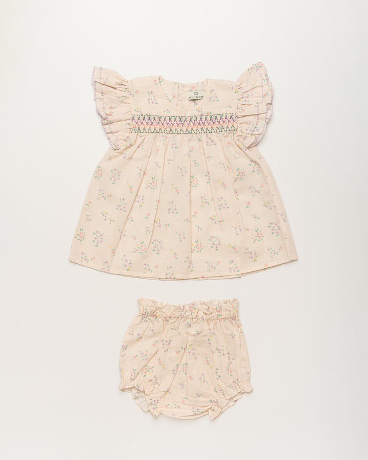 SIENNA BABY DRESS-PAINTED BOUQUET
