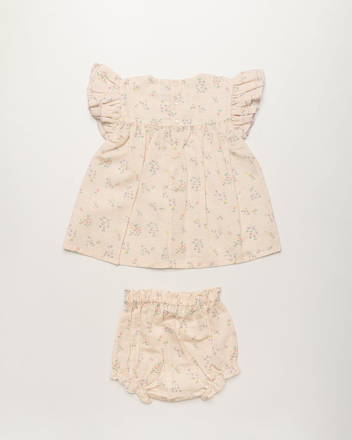 SIENNA BABY DRESS-PAINTED BOUQUET