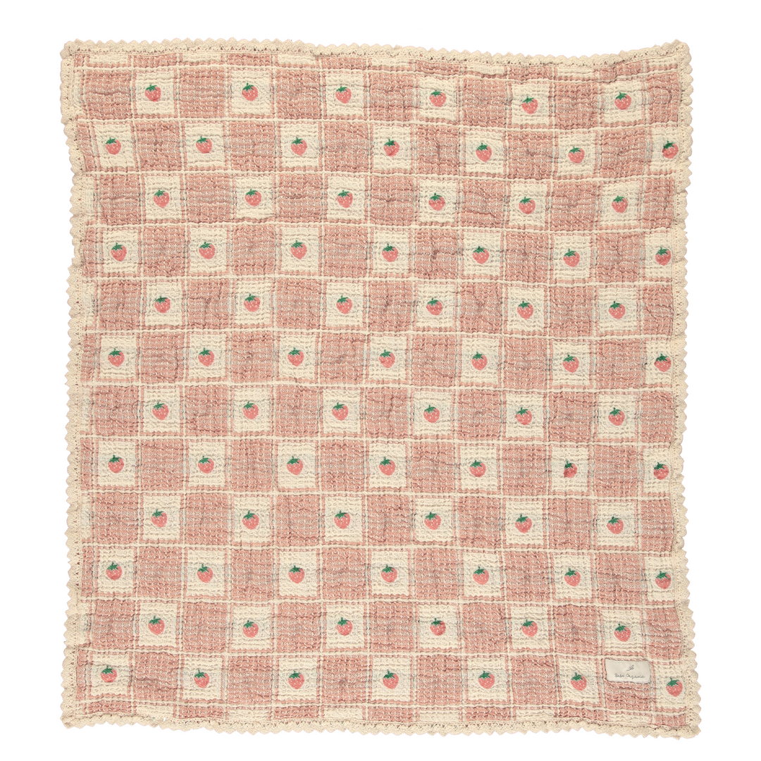Strawberry Waffle Blanket - Summer Strawberry