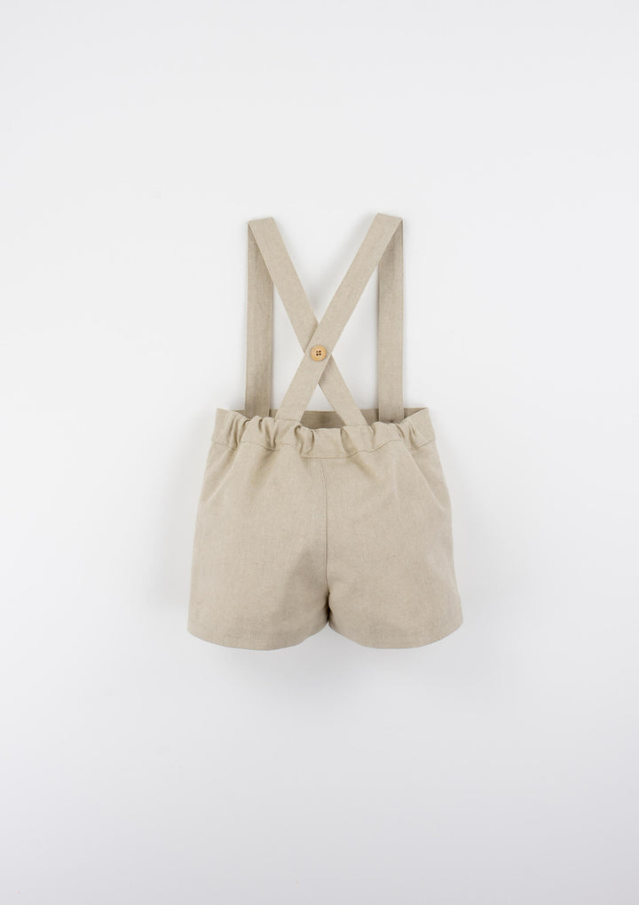MOD.11.3 SAND OXFORD SHORTS WITH STRAPS