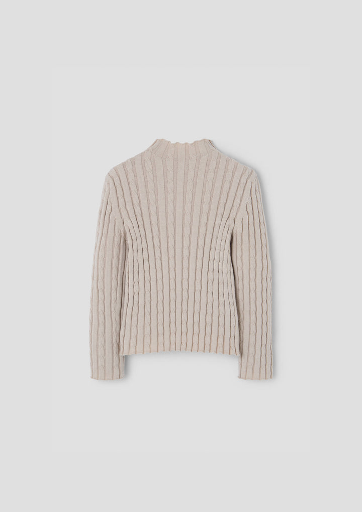 MOD.18.1 SAND PERKINS NECK KNITTED SWEATER