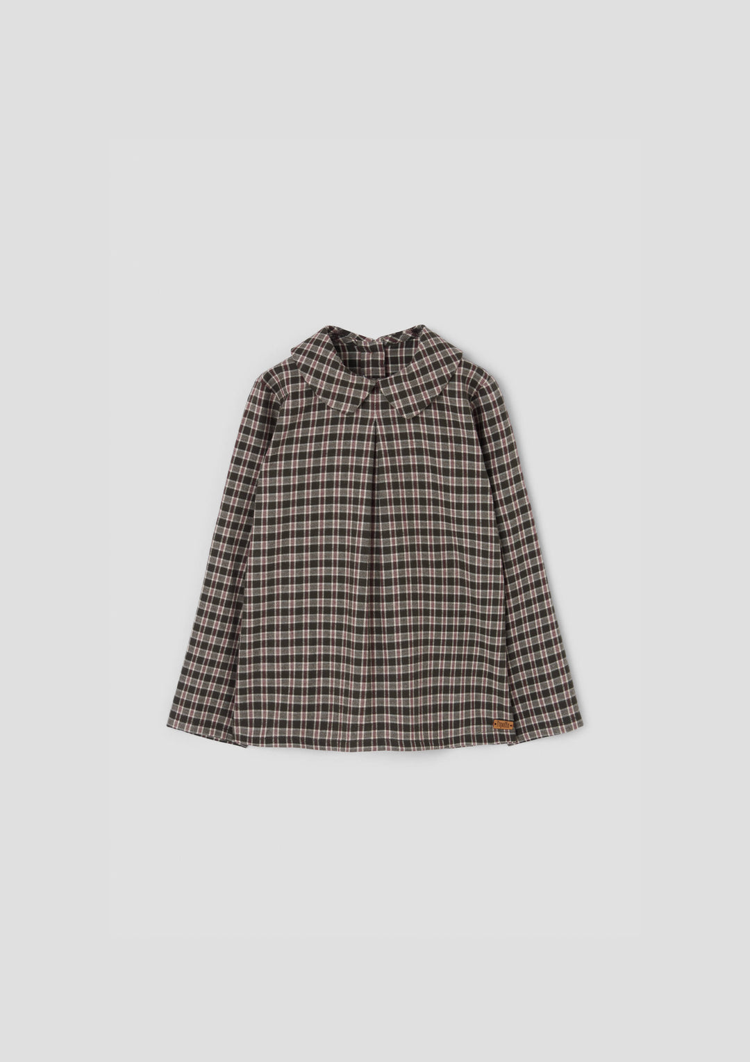 MOD.19.5 GREEN PLAID BLOUSE WITH PLEAT