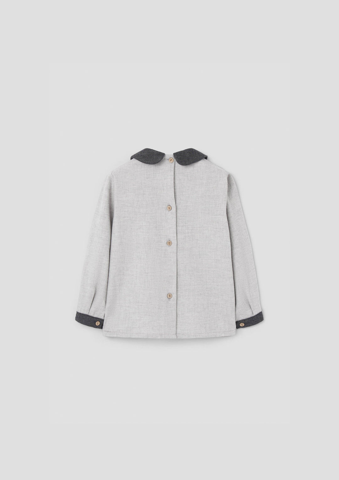 MOD.20.3 LIGHT GREY HERRINGBONE PANELLED BLOUSE