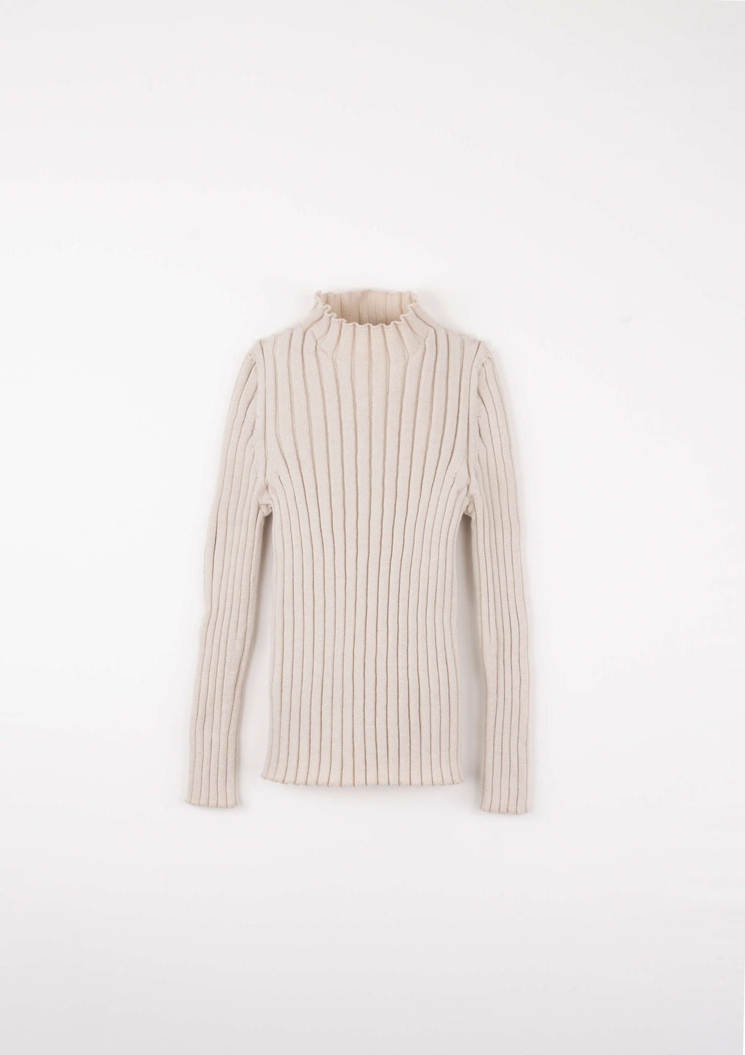 Mod.25.2 Sand funnel collar ribbed jersey