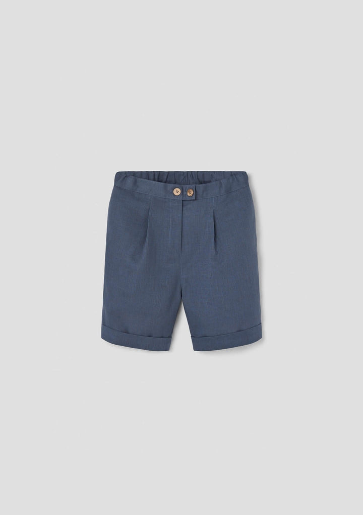 MOD.32.2 SLATE BLUE LINEN BERMUDA SHORTS