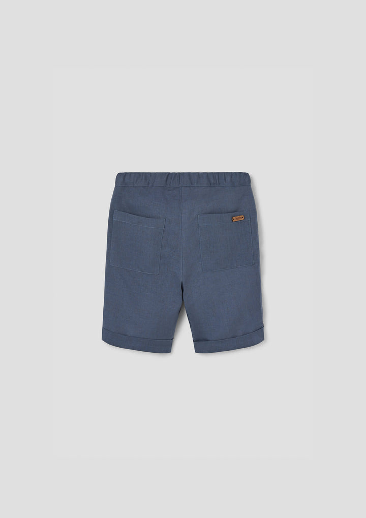 MOD.32.2 SLATE BLUE LINEN BERMUDA SHORTS