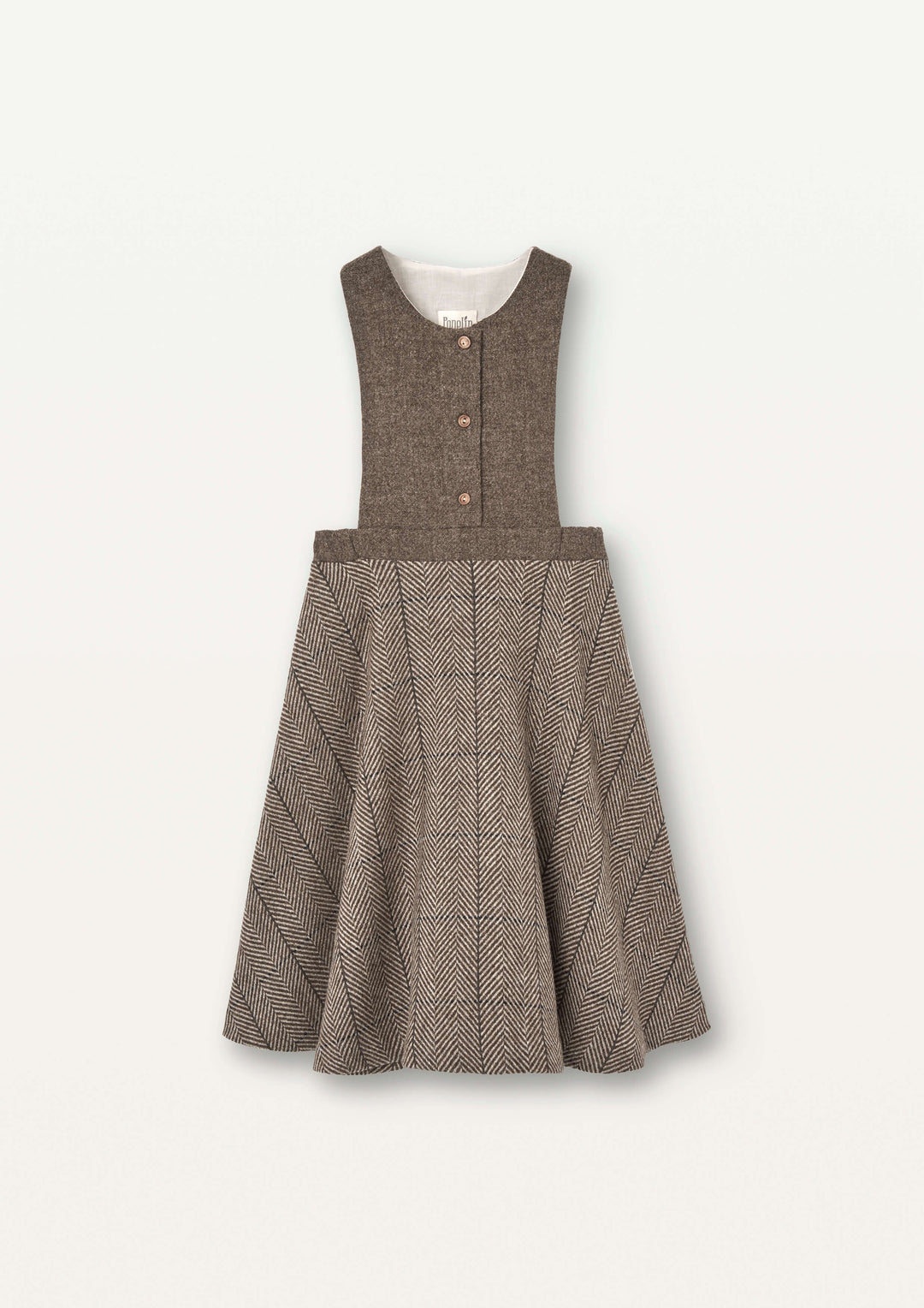 Mod.42.4 Brown woollen dress with bib