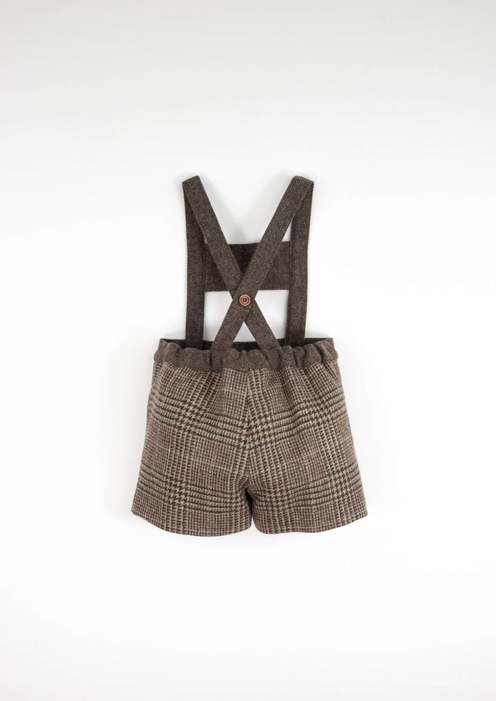 6.2-BROWN PLAID WOOLEN ROMPER