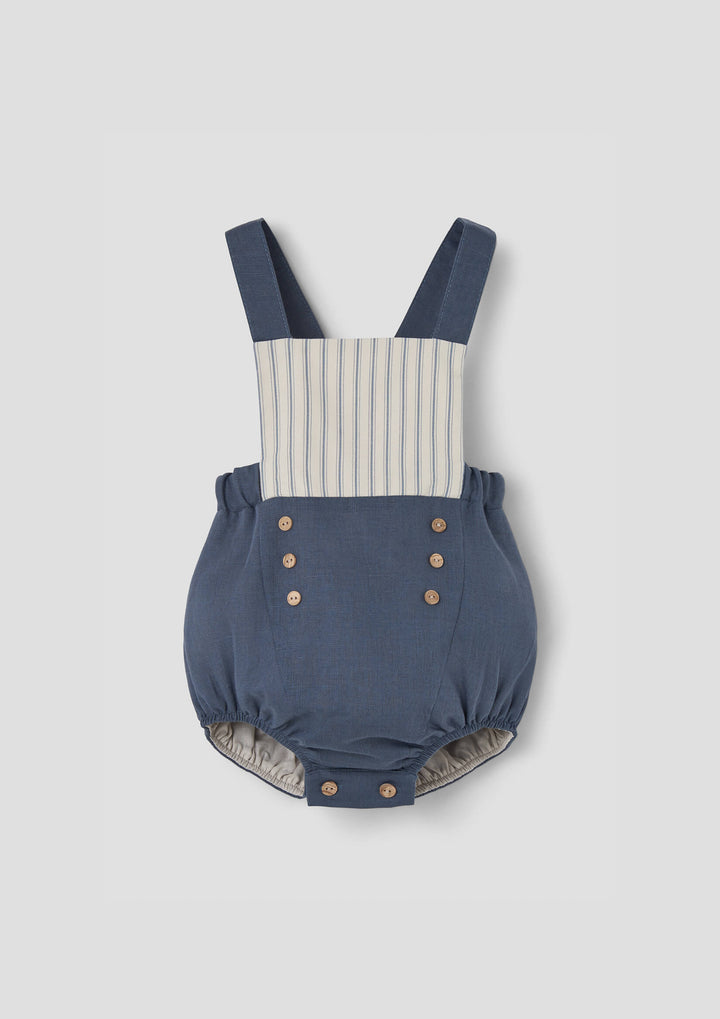 MOD.7.3 SLATE BLUE LINEN DUNGAREES WITH STRAPS