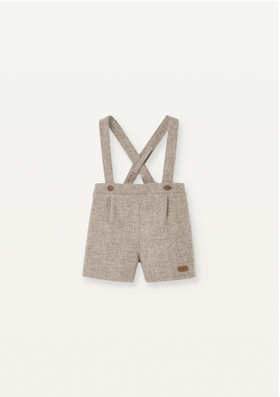 Mod.8.1 KAHKI VELVET Stone woollen short with crossover straps
