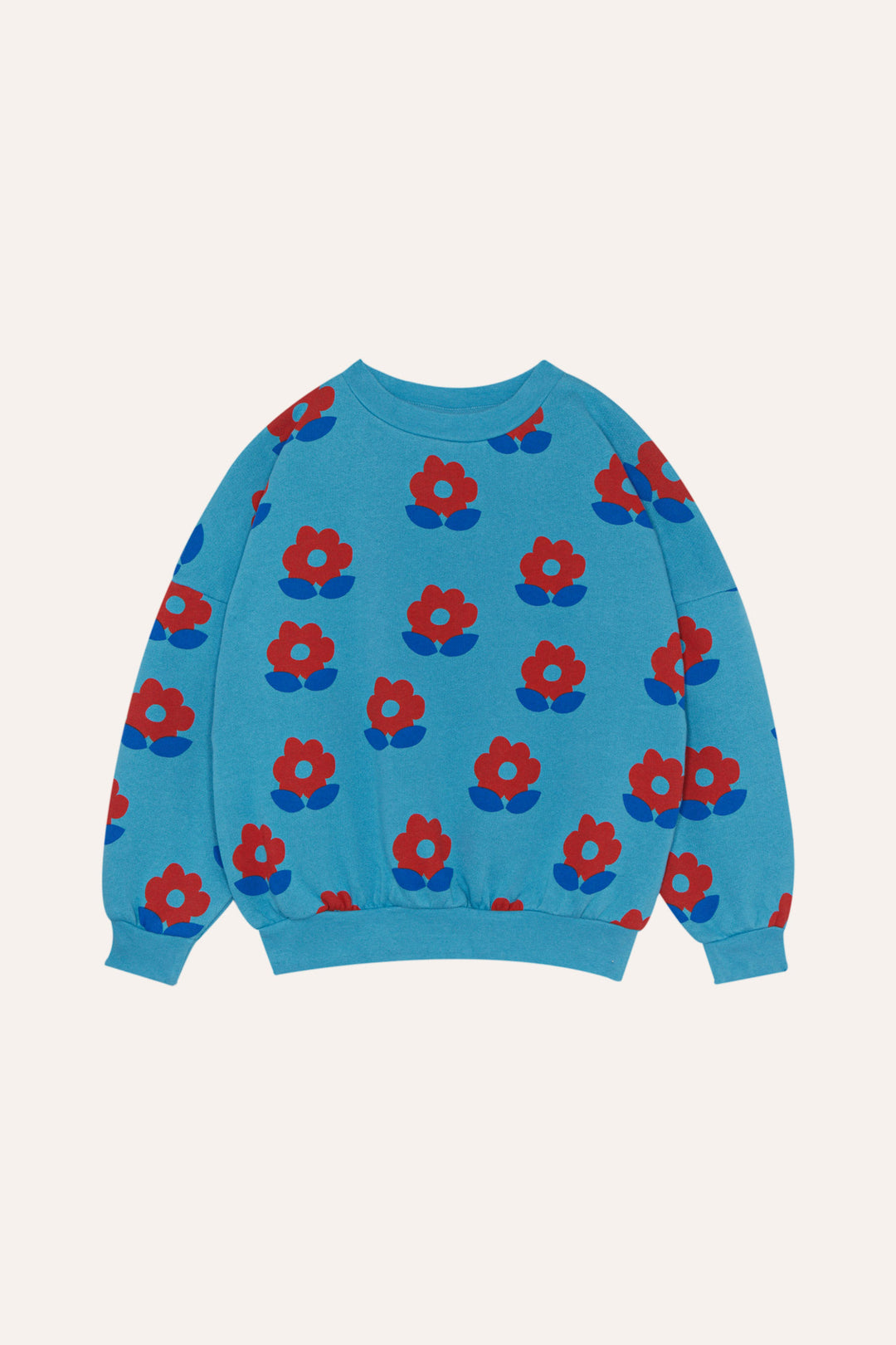 BIG FLOWERS BLUE SWEATSHIRT-Blue