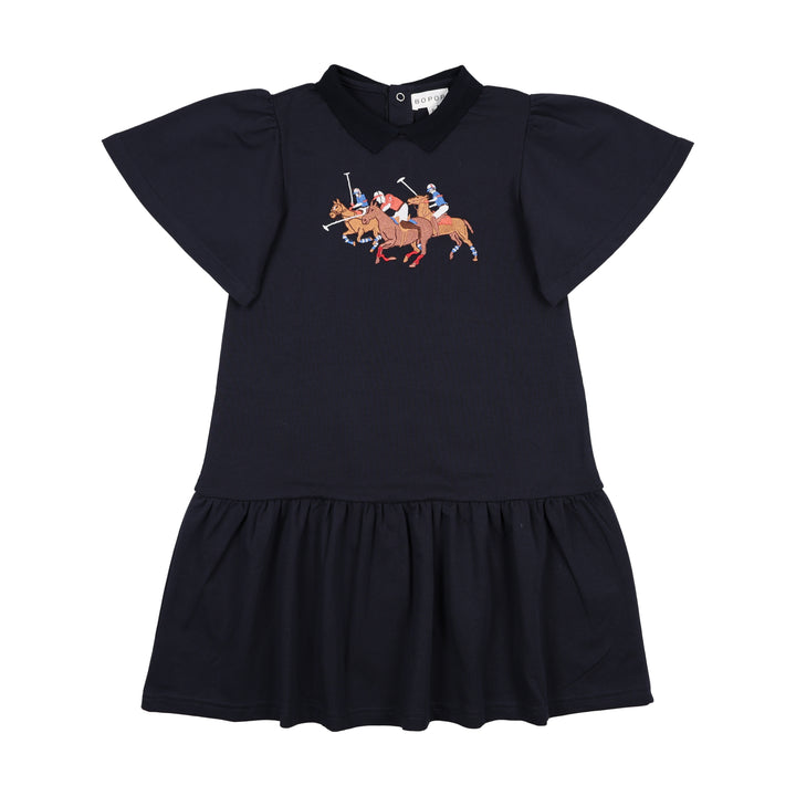 TR152 - Navy Horse - Toddler Dress
