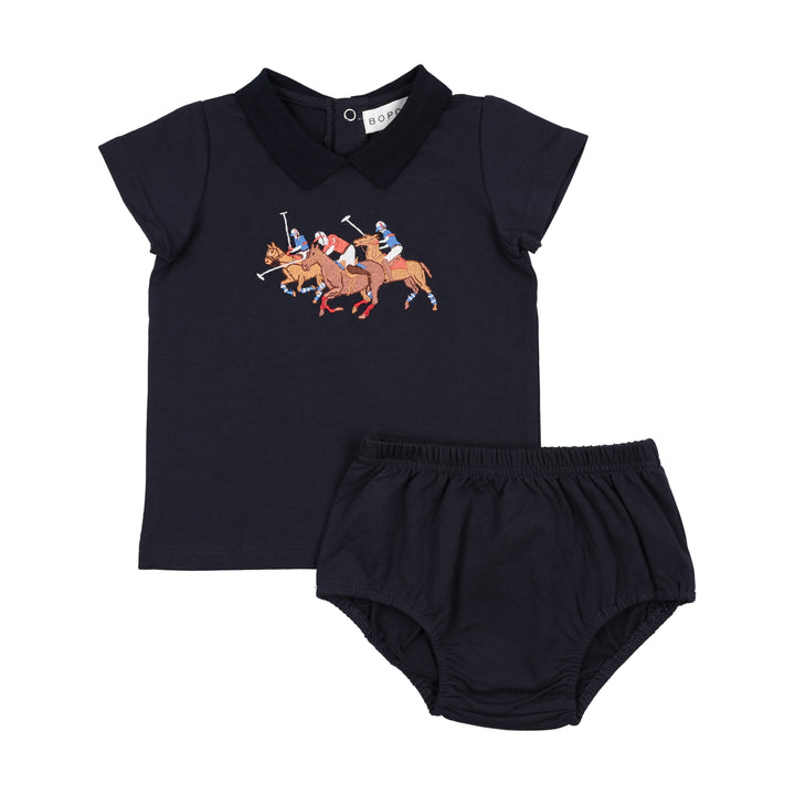TR154 - Navy Horse - Baby Set