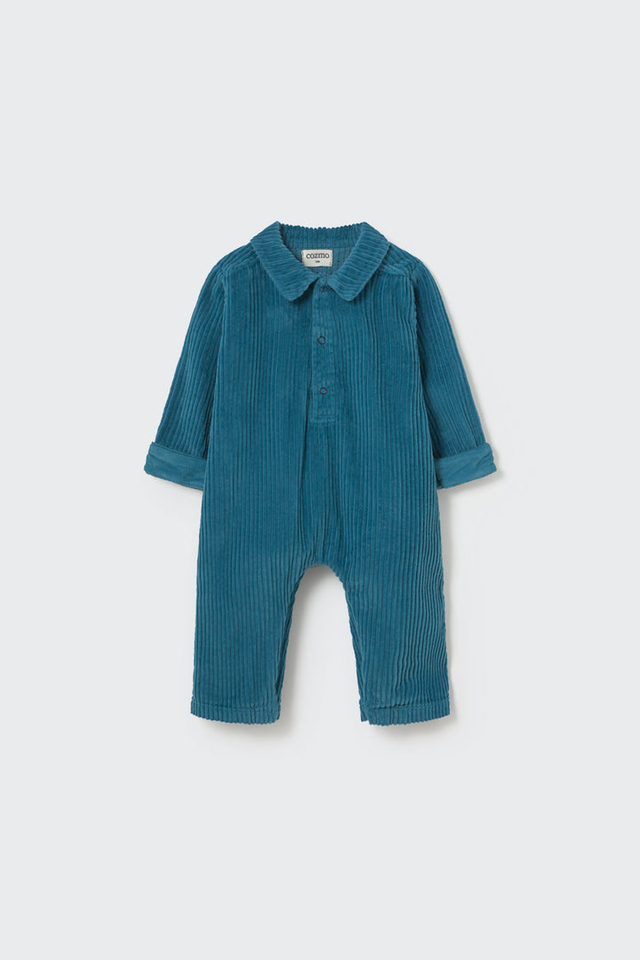 TRENTO247w5-Wide corduroy baby jumpsuit-blue midnight