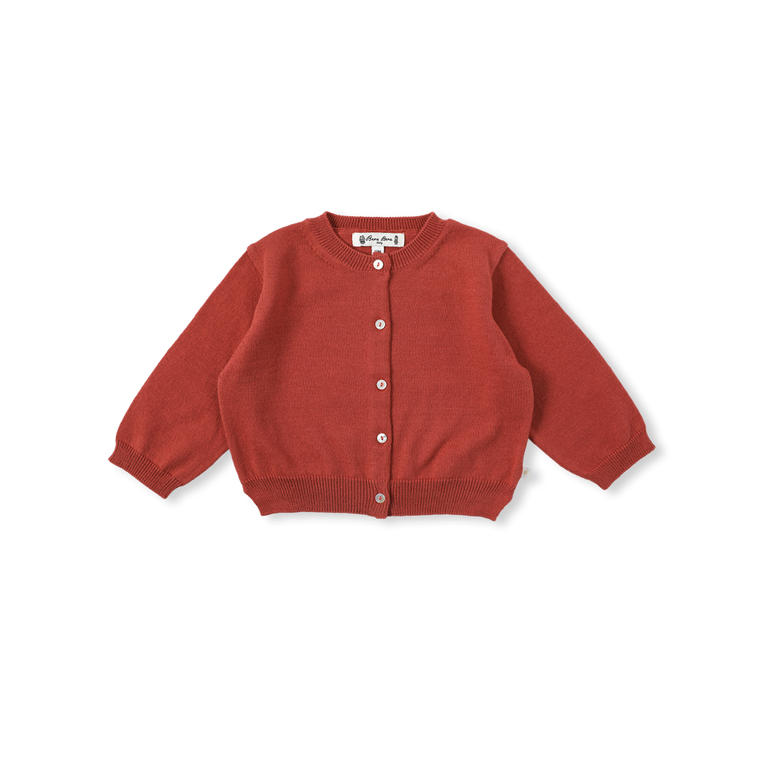 ADORABLE SHORT CARDIGAN-brick red