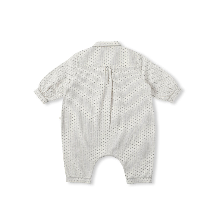 GEM STRIPE ROMPER-ivory