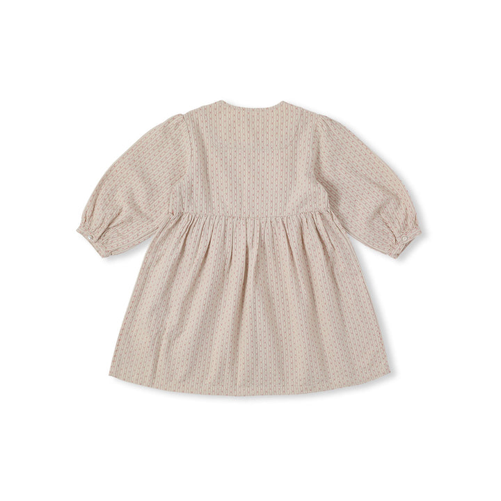 GEM STRIPE DRESS-beige