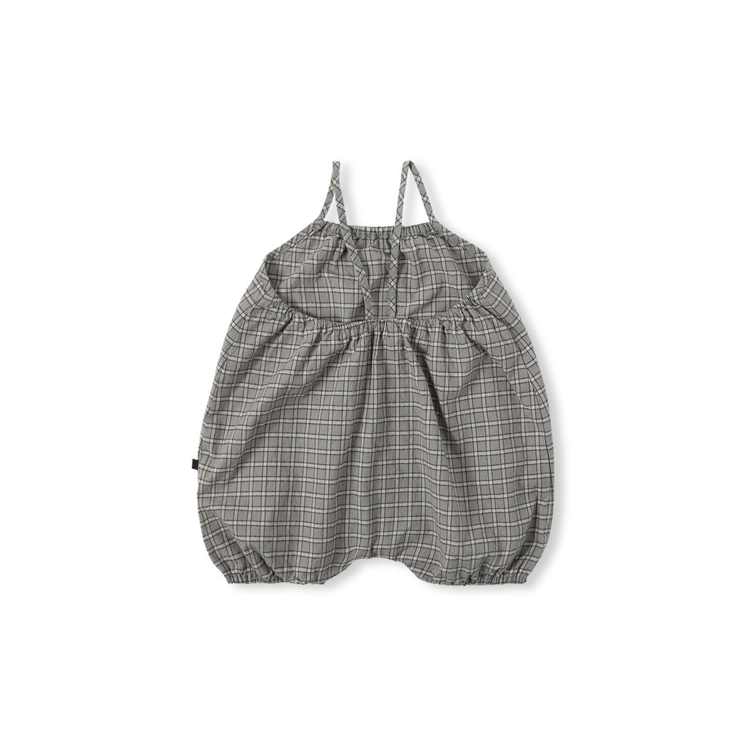 DUKET CHECK ROMPER-grayish blue