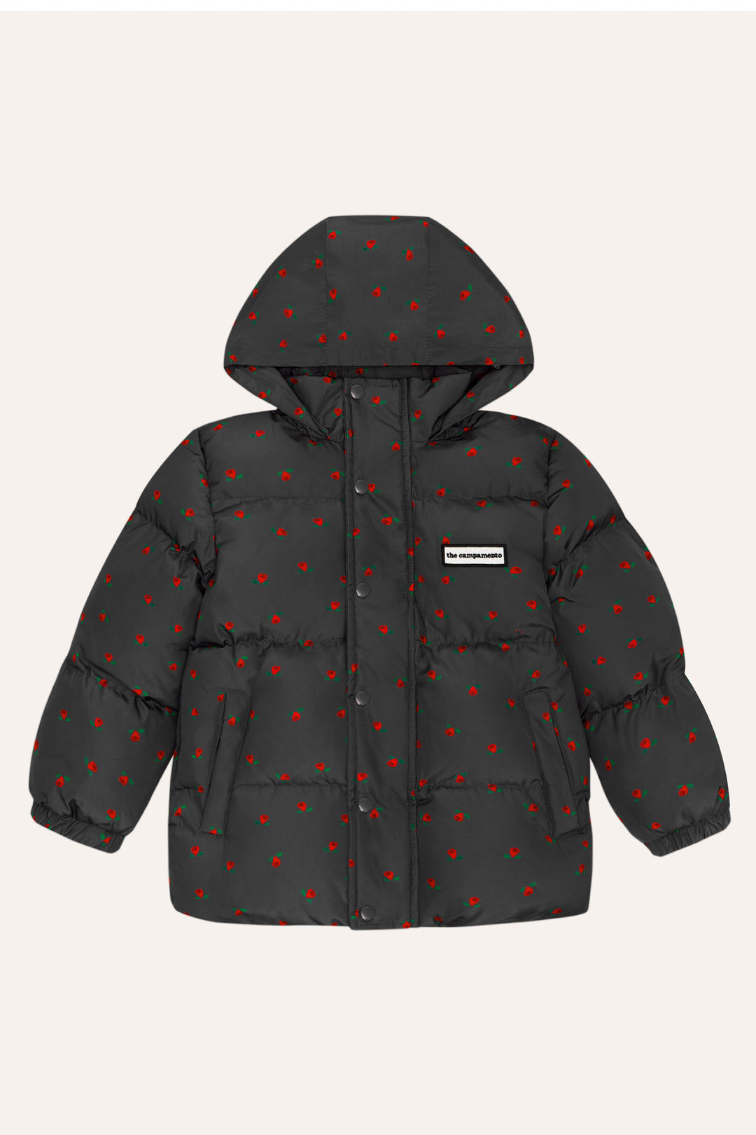 127 Flowers Grey Puffer Jacket - GREY