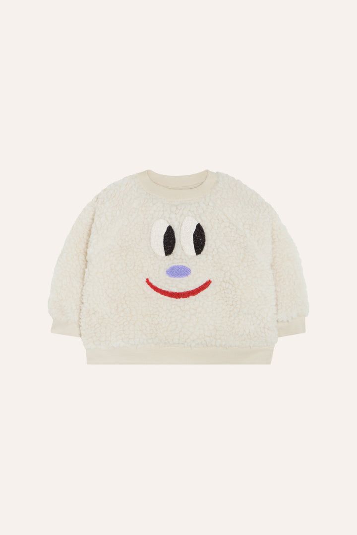 BABY-26 Smiling Face Baby Sweatshirt - ECRU