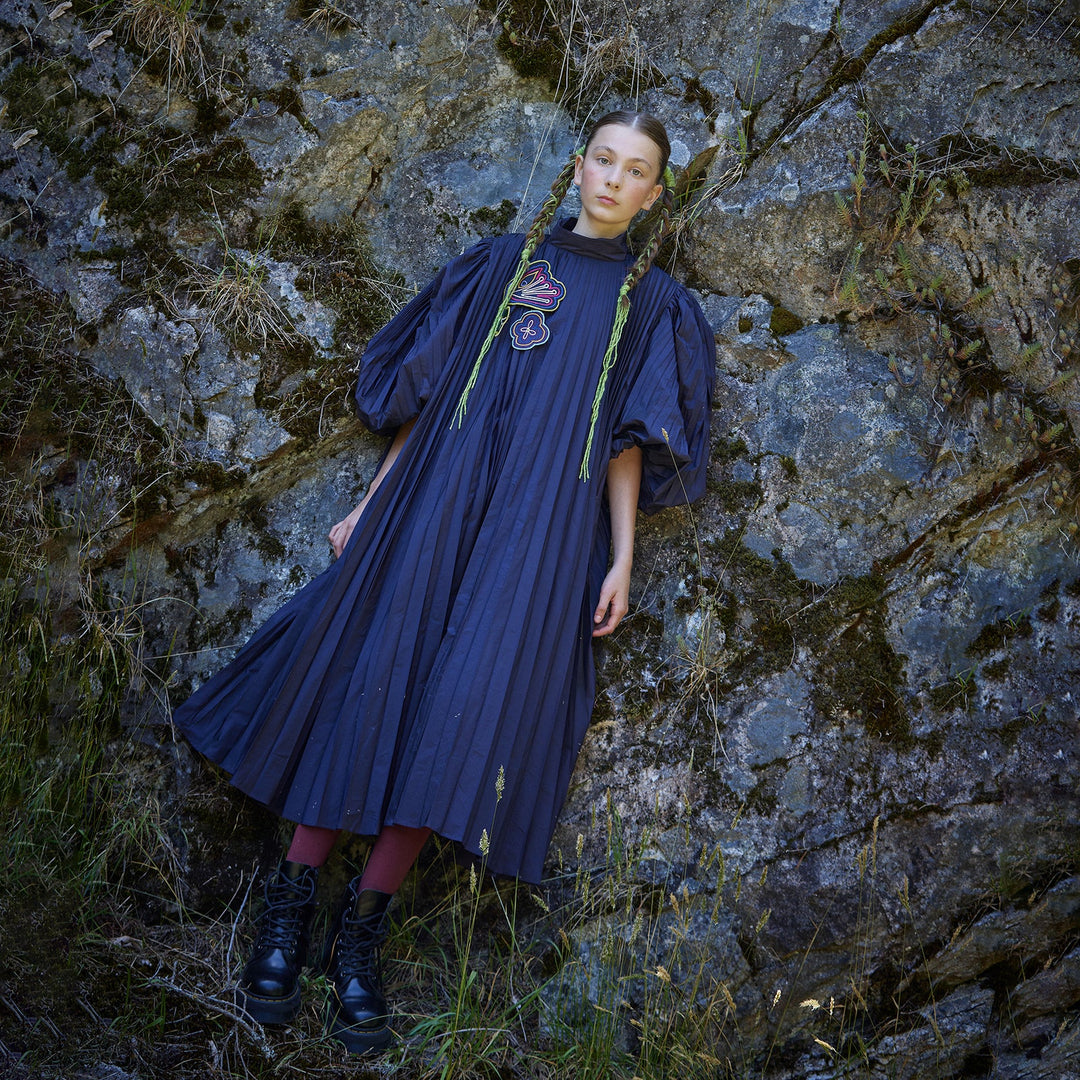 FW26-GW78V HARRIET PIN TUCK GOWN (CUSTOM) - DENIM