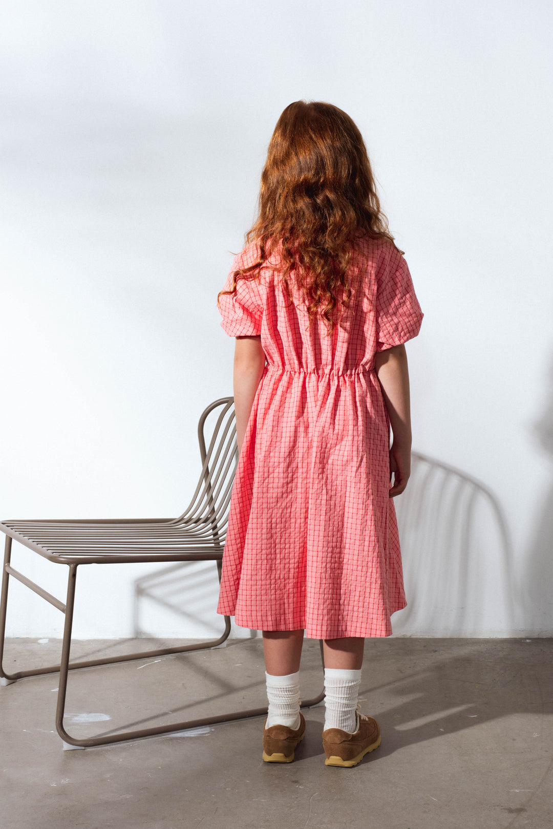 BLAST DRESS-CORAL CHECKS