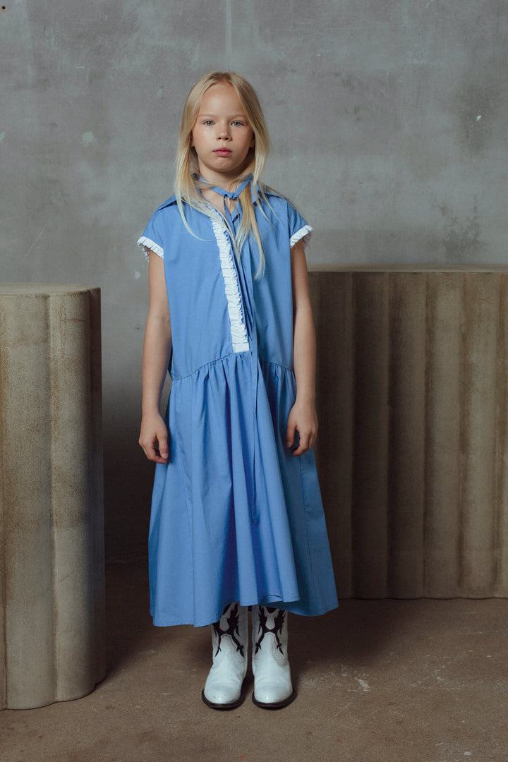 DOT DRESS-OCEAN BLUE