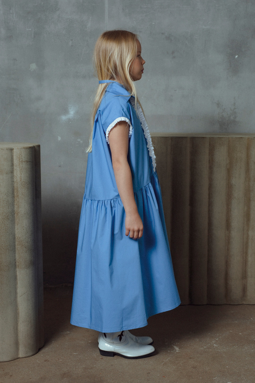 DOT DRESS-OCEAN BLUE